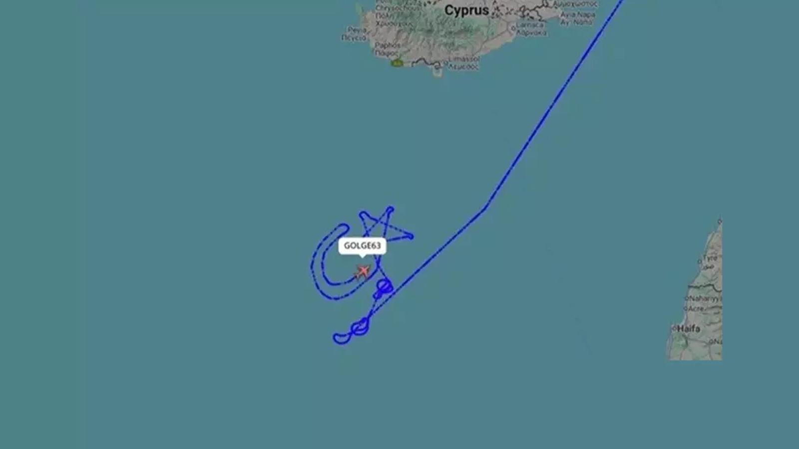 Gazze mesajı! Türk İHA'sı Akdeniz'de ay-yıldız çizdi