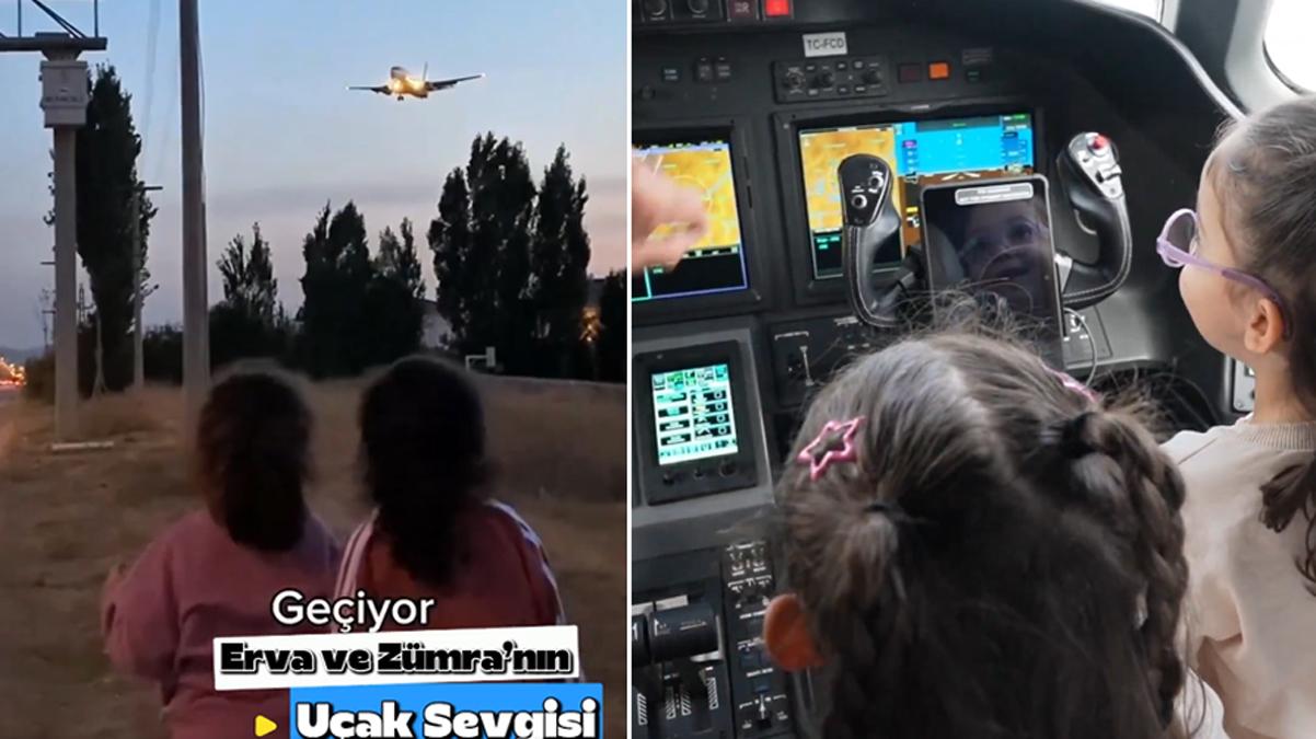 Uçak sevinçleri sosyal medyada gündem olmuştu: Bakan Uraloğlu'ndan Erva ve Zümra kardeşlere sürpriz