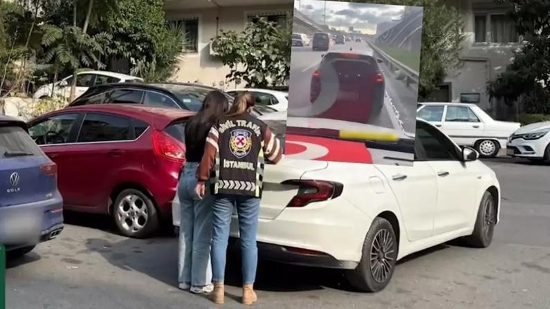 Ambulansa yol vermeyen maganda yakalandı! Yeni trafik kanunu gündem oldu