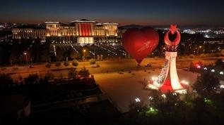 Cumhurbaşkanlığı Külliyesi'nde sıcak hava balonu etkinliği düzenlendi