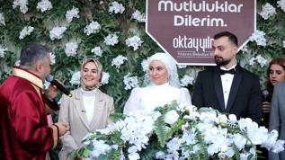 Evlilik kredisinden faydalanan çiftin nikah şahidi Bakan Göktaş oldu: Sizler gibi 50 bine yakın genç çiftimizi evlendirmenin gururunu yaşıyoruz!
