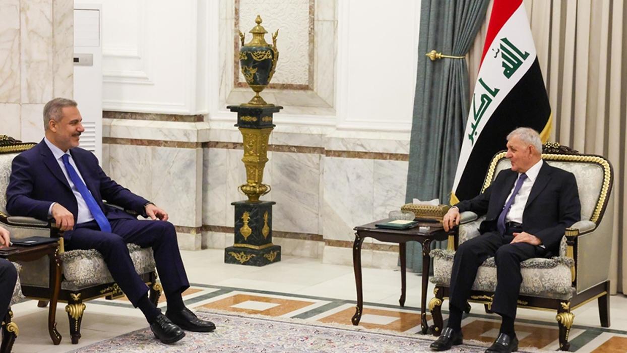 Dışişleri Bakanı Fidan, Irak Cumhurbaşkanı Reşid tarafından kabul edildi
