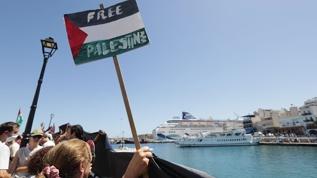 Yunanistan'da Filistin destekçisi göstericiler liman çıkışını kapattı, 1000 İsrailli turist mahsur kaldı