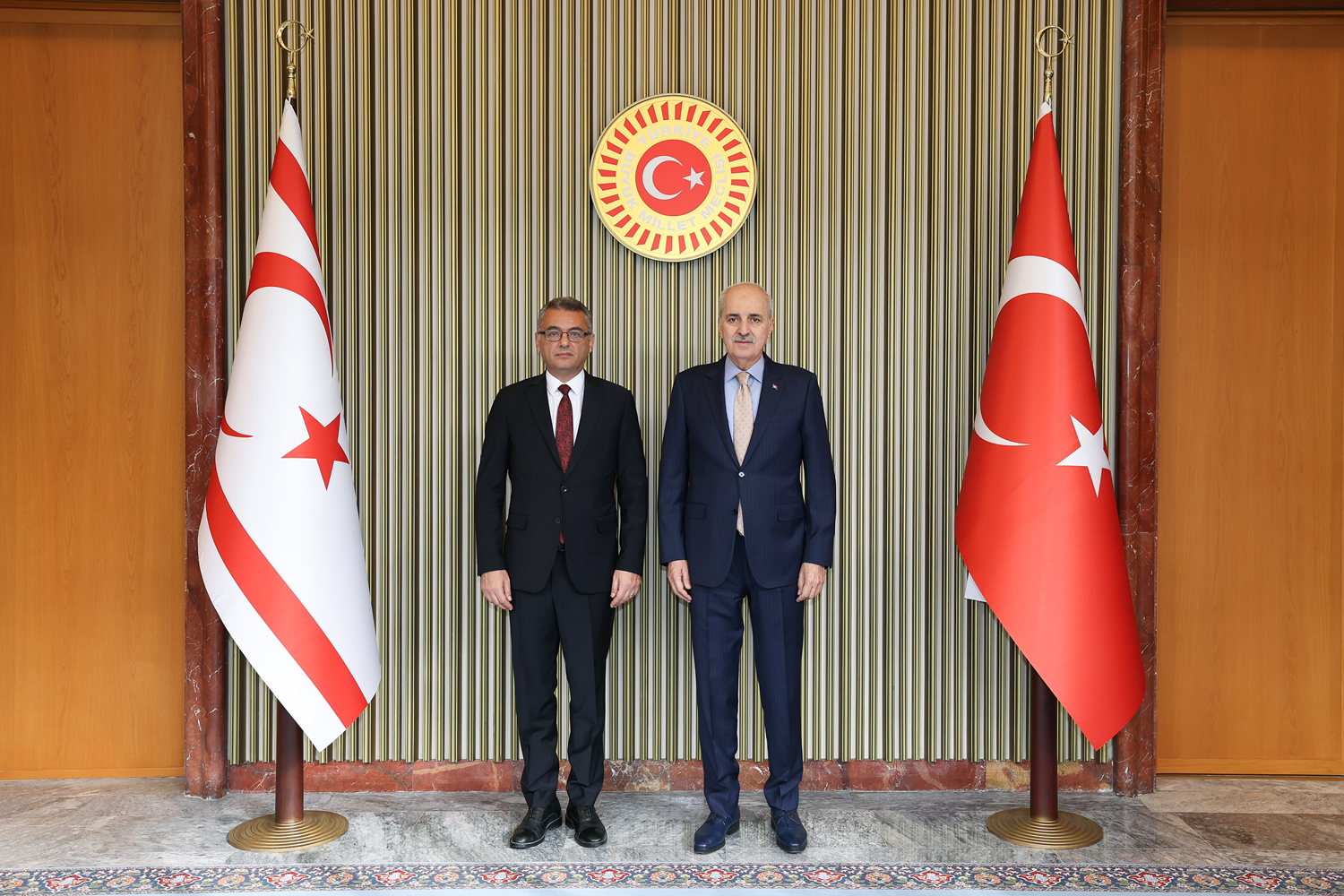 TBMM Başkanı Kurtulmuş, KKTC Cumhurbaşkanı Erhürman ile görüştü