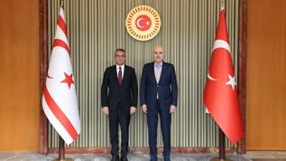 TBMM Başkanı Kurtulmuş, KKTC Cumhurbaşkanı Erhürman ile görüştü