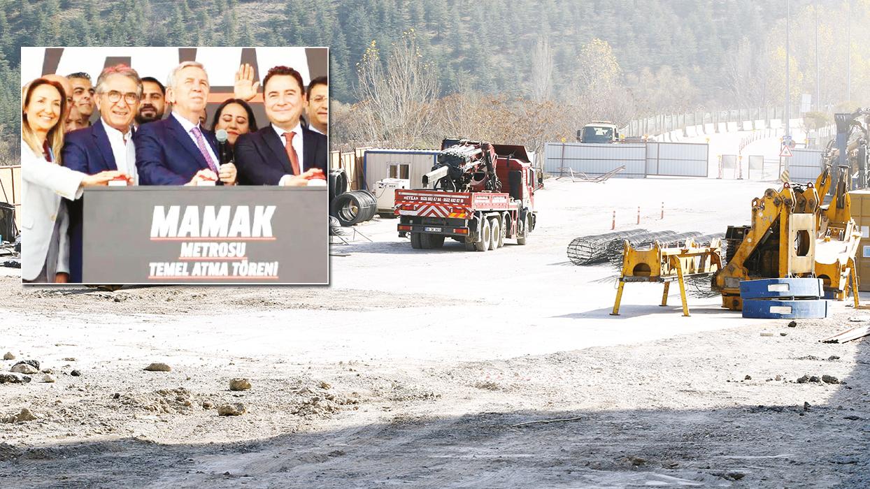 Mamak Metro hattı 5.5 aydır yerinde sayıyor... Tören var, temel yok!