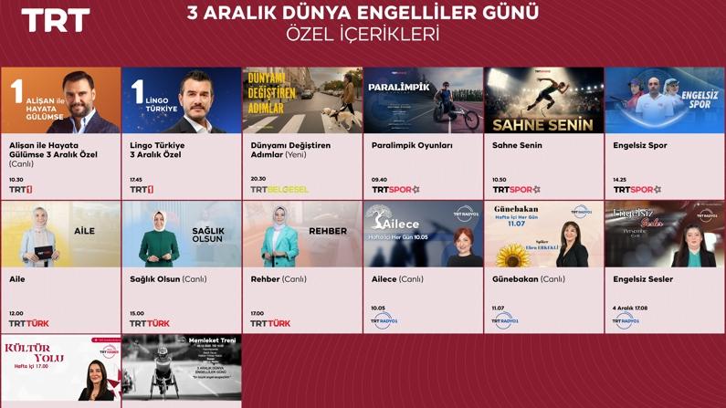 TRT'den 3 Aralık Dünya Engelliler Günü'ne özel yayınlar!