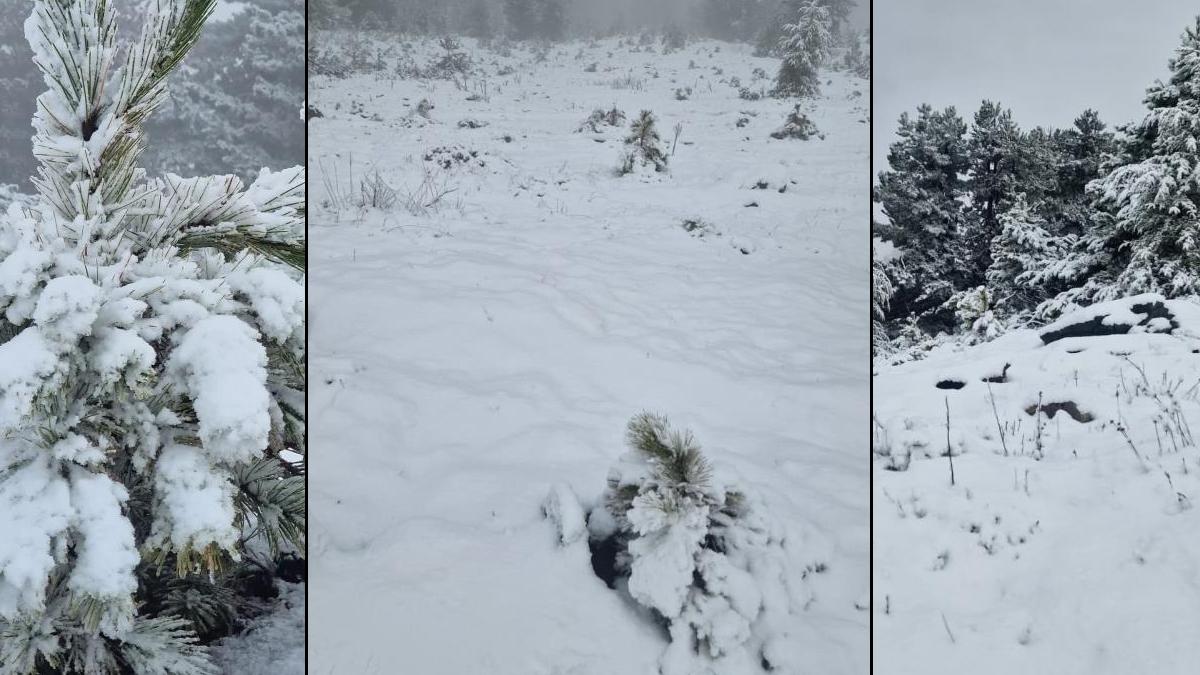 Muğla'ya mevsimin ilk karı yağdı! Göktepe Dağı beyaza büründü