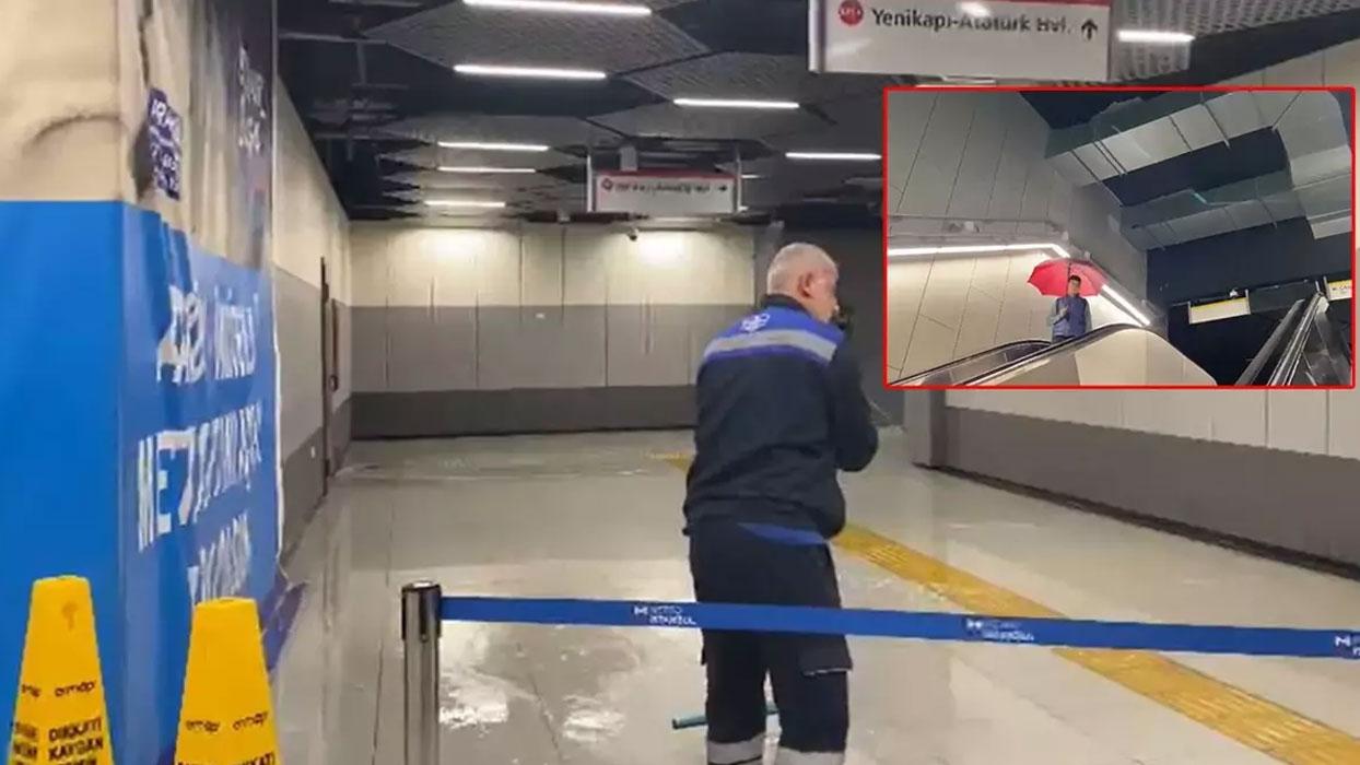 İstanbul'da sağanak çileye dönüştü... Metro istasyonunu su bastı