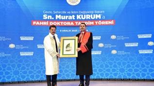 Bakan Kurum'a, mezun olduğu Konya'daki üniversitede fahri doktora unvanı verildi