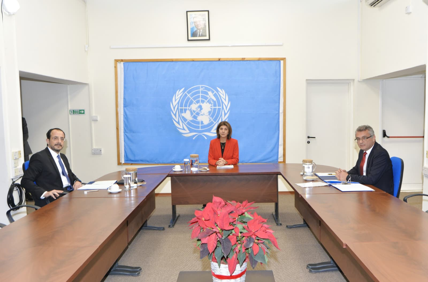 KKTC Cumhurbaşkanı Erhürman, GKRY lideri Hristodulidis ve Guterres'in Kıbrıs Kişisel Temsilcisi Cuellar ile görüştü