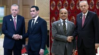 Başkan Erdoğan, Şerif ve Berdimuhamedov ile görüştü