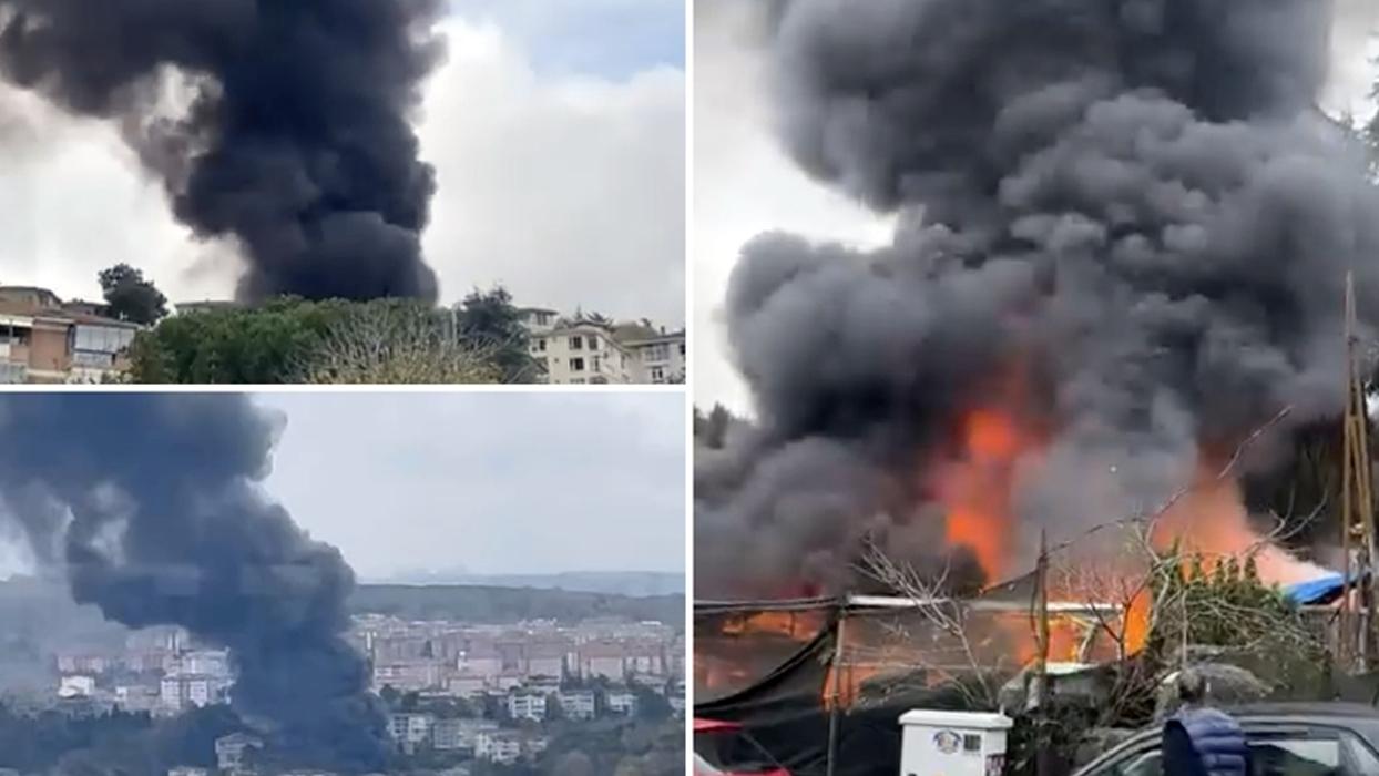 Sarıyer'de iş yerinde yangın! Dumanlar gökyüzüne yükseldi