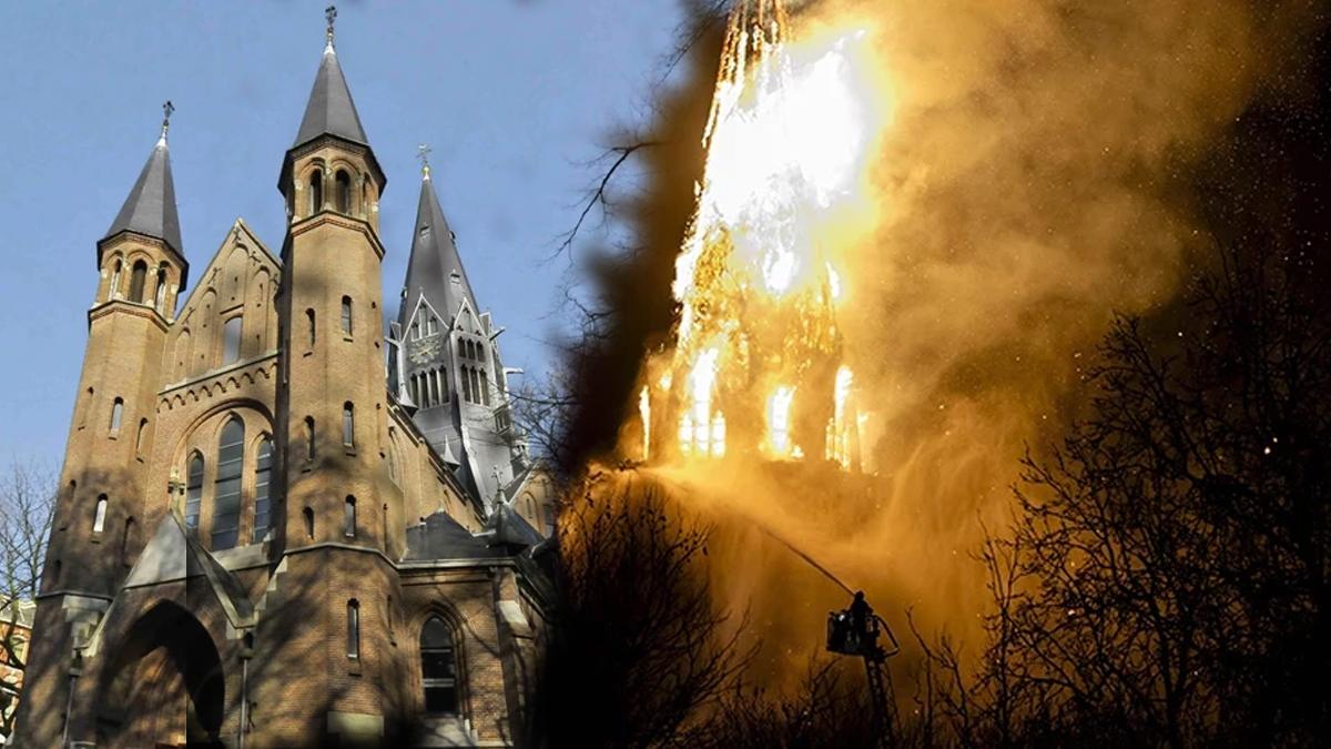 154 yıllık kilise küle döndü! Yetkililerden evlerinize dönmeyin çağrısı