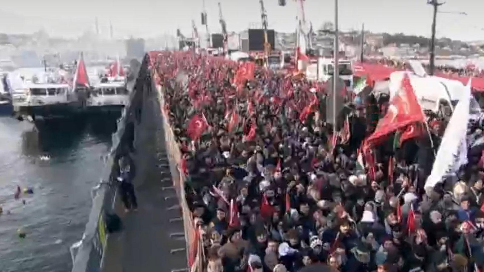İstanbul'da büyük Gazze yürüyüşü! Yüzbinler Galata Köprüsü'nde buluşuyor