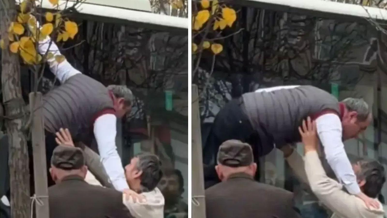 Trafikte gergin anlar: İETT şoförü camdan çıkıp kavga etti