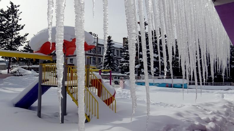 Kars'ta kar yağışı ve soğuk hava etkili oldu