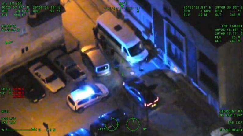 Bursa semalarında helikopter ve İHA'lar uyuşturucu tacirleri için uçtu