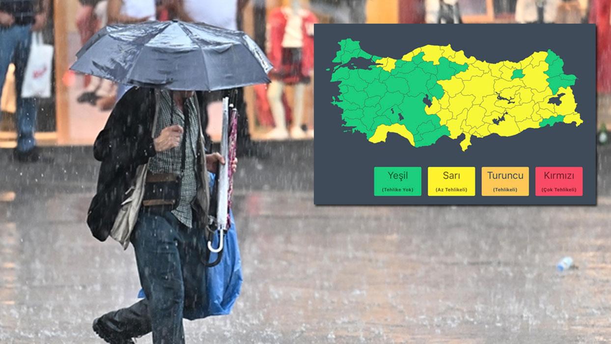 Türkiye haritasıyla paylaşıldı! Bakanlıktan "sarı" kodlu meteorolojik uyarı