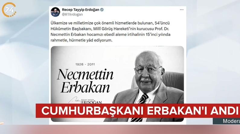 Cumhurbaşkanı Erdoğan, eski başbakanlardan Necmettin Erbakan'ı andı