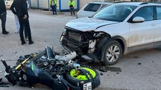 Adıyaman'ın Gölbaşı ilçesinde motosiklet ile otomobil çarpıştı: 1 yaralı