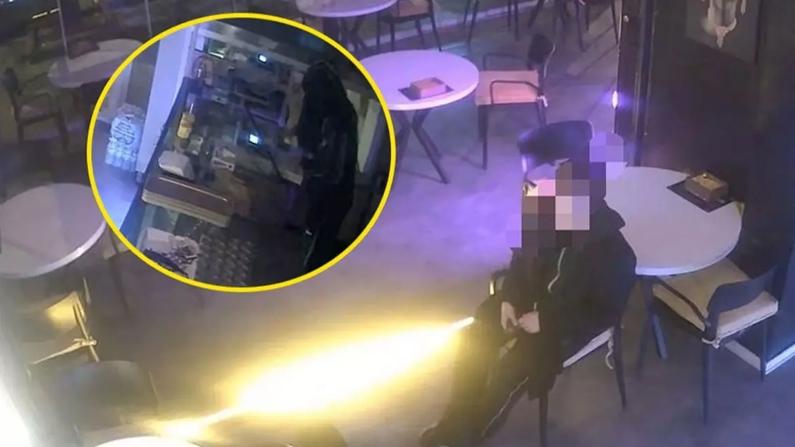 Hırsızlığın böylesi... Hırsızlık için girdiği kafede ısındı, yemek yedi 