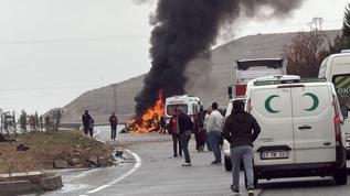Batman'da takla atan otomobil alev aldı, sürücü yaralı