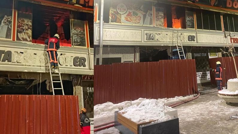 Van'ın İpekyolu ilçesinde dönerci dükkanında yangın