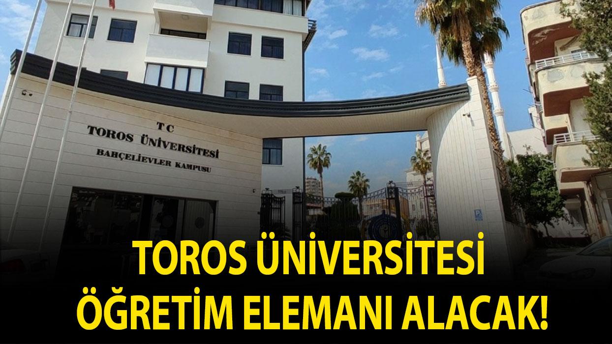 Toros Üniversitesi Öğretim Elemanı alacak!