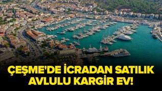 İzmir Çeşme'de icradan satılık avlulu kargir ev!