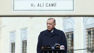 Cumhurbaşkanı Erdoğan, cuma namazını Hz. Ali Camisi'nde kıldı
