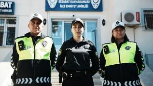 Trafik polisi anne – baba ile kızları aynı ilçede görev yapıyor