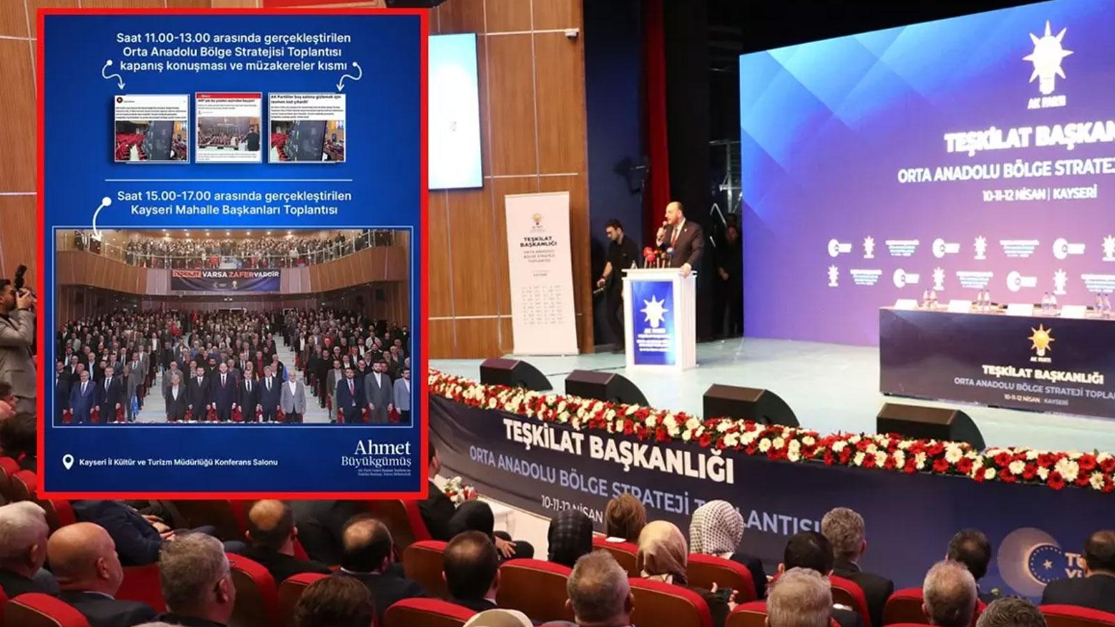 AK Parti'den ''Kayseri'de salonun yarısı boş kaldı'' iddialarına cevap: Trajikomik bir algı çalışması