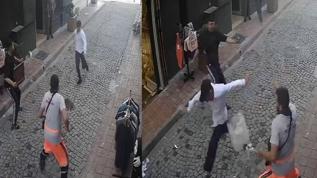 Vatandaş ve temizlik görevlisi hırsızı etkisiz hale getirdi! o anlar kamerada