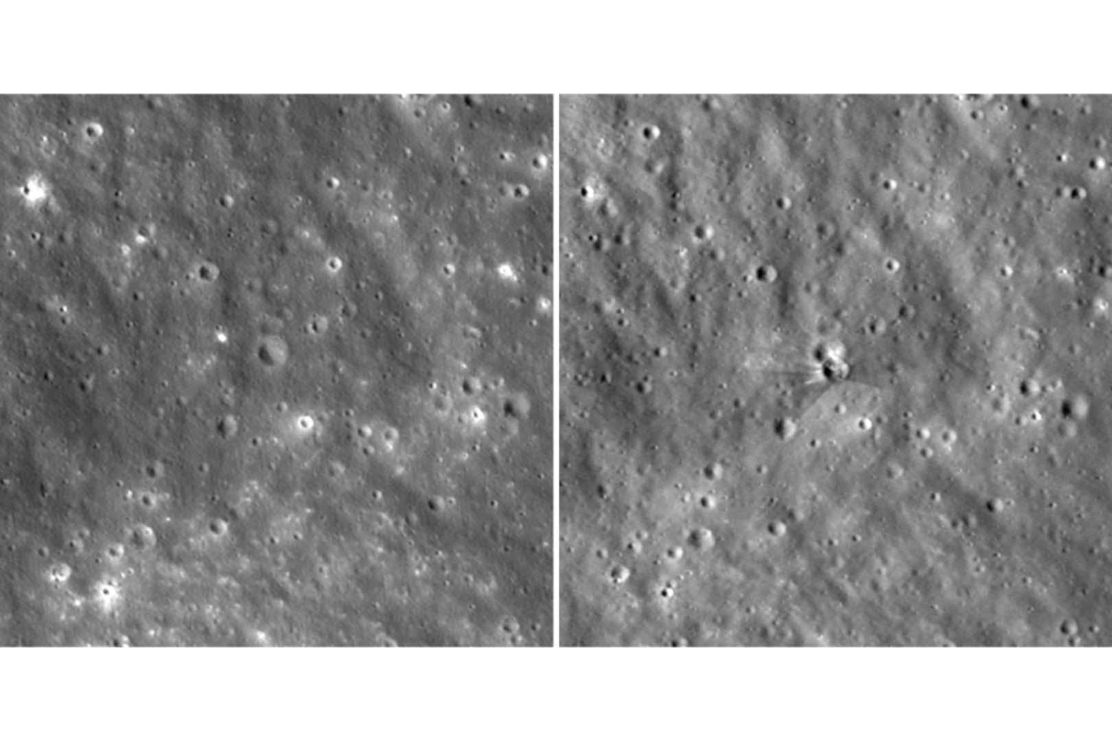 NASA, SpaceX roketinin Ay'da oluşturduğu yeni kraterin görüntülerini yayınladı