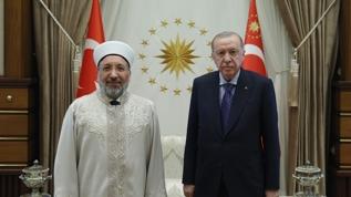 Cumhurbaşkanı Erdoğan, Diyanet İşleri Başkanı Arpaguş'u kabul etti
