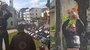 Saygısızlıkta sınır tanımadılar! Cuma namazı esnasında "domuz başı" ile kirli provokasyon