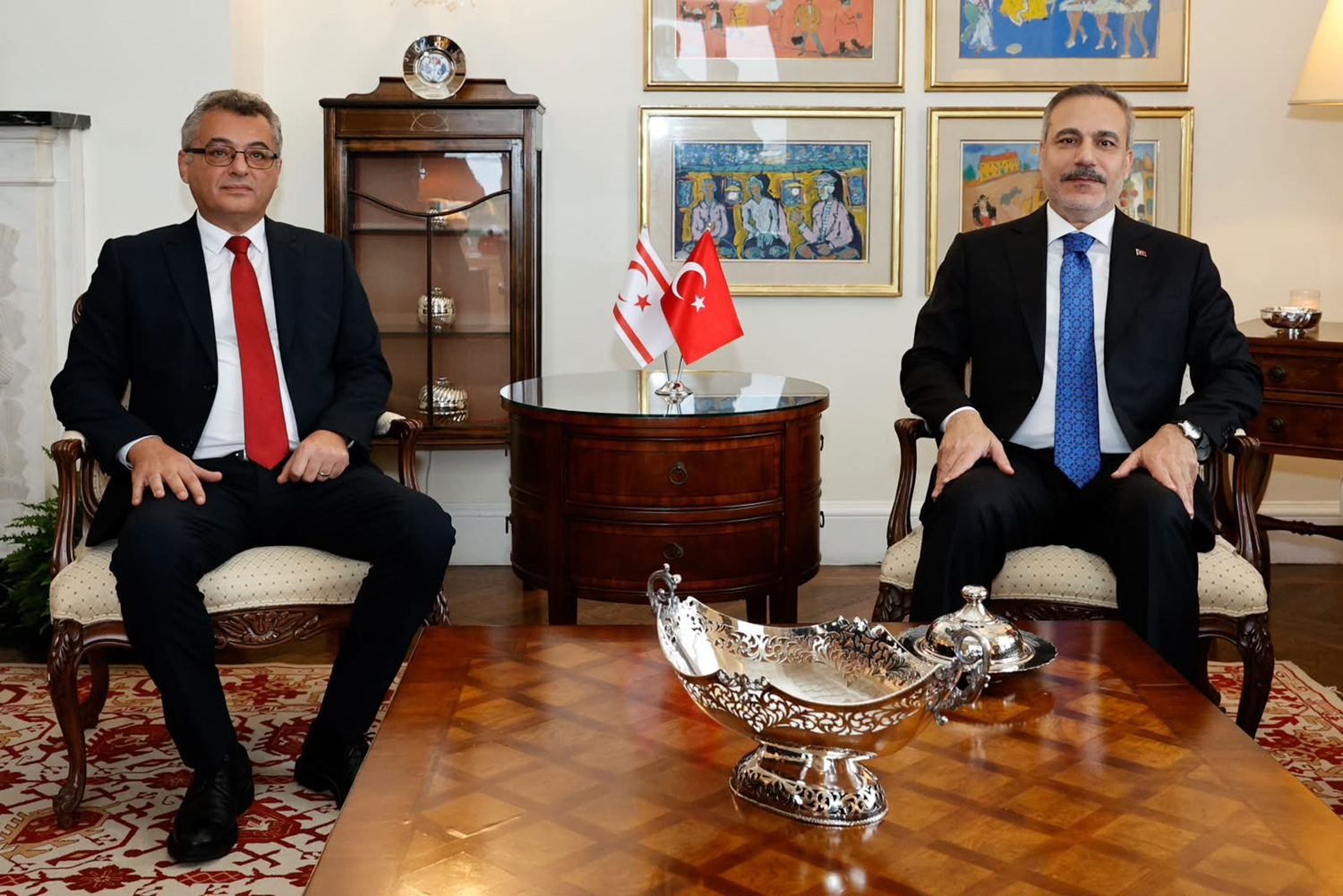 Bakan Fidan New York'ta KKTC Cumhurbaşkanı Erhürman ile görüştü