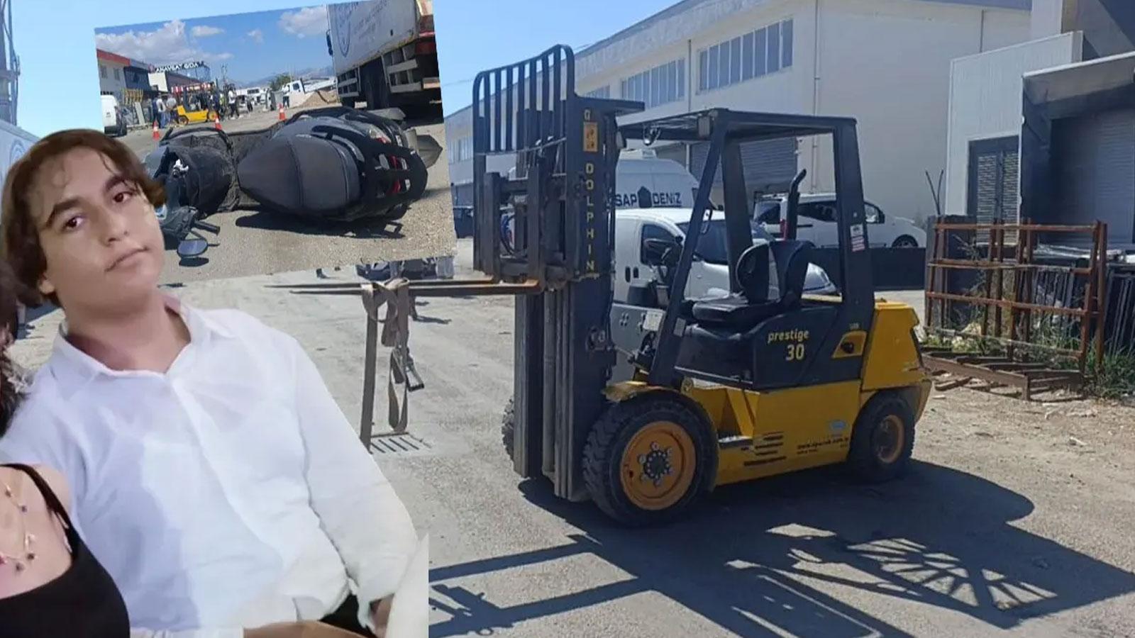 Manavgat'ta forklift kazası: Motosiklet sürücüsü hayatını kaybetti