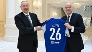 Azerbaycan Cumhurbaşkanı Aliyev, FIFA Başkanı Infantino'yu kabul etti