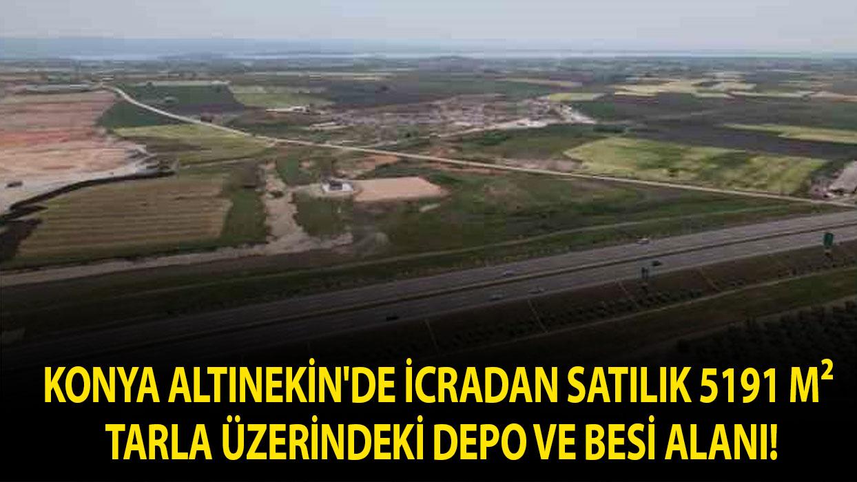 Konya Altınekin'de icradan satılık 5191 m² tarla üzerindeki depo ve besi alanı!