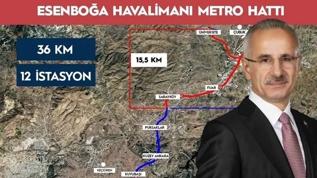 Esenboğa Havalimanı'na 36 kilometrelik raylı hat