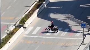 Çalıntı motosikletle kaçış uzun sürmedi... Kırıkkale'de ehliyetsiz sürücüye dronlu takip