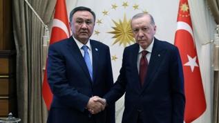 Cumhurbaşkanı Erdoğan, TDT Genel Sekreteri Ömüraliyev'i kabul etti