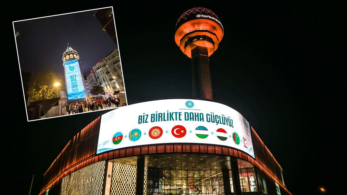 İletişim Başkanlığından görsel iletişim çalışması: Köprüler ve kuleler Türk dünyası için aydınlatıldı