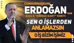 CumhurbaşkanıErdoğan'dan Özel'e "kırmızı kart" yanıtı: Sen o işlerden anlamazsın, o iş bizim işimiz