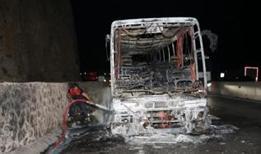 Hatay'da yolcu otobüsünde yangın