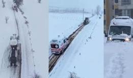 Sağlık ekipleri zorlu kış mesaisinde! Metrelerce karda hastalara ulaştılar