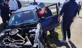 Çorum'da meydana gelen trafik kazasında 1 kişi yaralandı