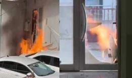 İzmit'te doğal gaz kokusu paniğe neden oldu, yangın ve gaz kaçağı kameraya yansıdı